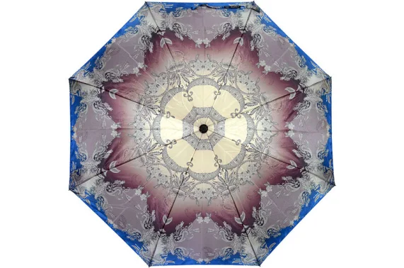 Разноцветный зонт полуавтомат Три Слона с оригинальным рисунком