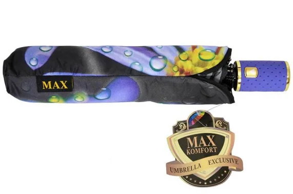 Оригинальный женский зонт-полуавтомат Max с бабочкой и цветком