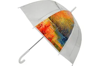 Прозрачный женский зонт Monsoon с изображением осени