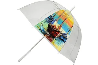 Прозрачный женский зонт Monsoon с изображением корабля