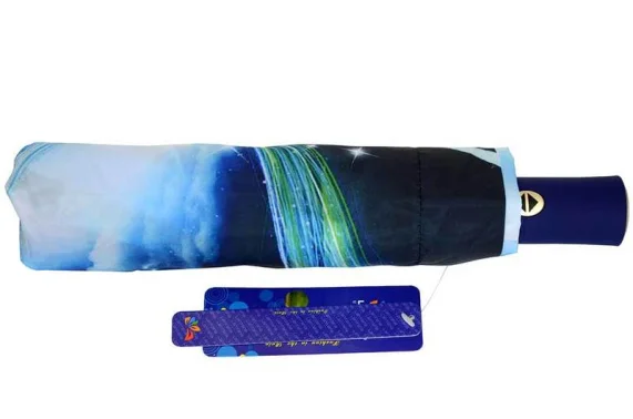 Черно-голубой женский зонтик Lantana